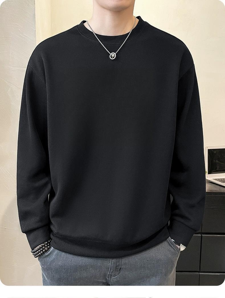 Erkek Çocuk Sweatshirt Yuvarlak Yaka Sonbahar Kış Yeni Bol Kalın Polar Uzun Kollu Kazak Moda Günlük Çok Yönlü Taban_voghion.com