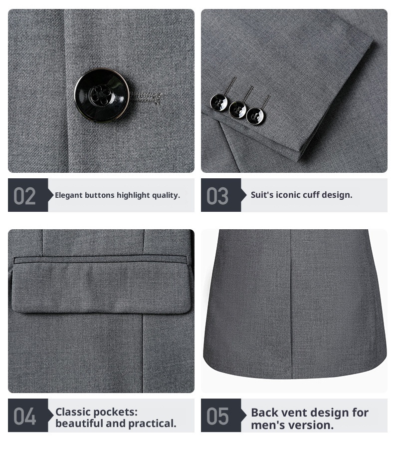 Completo da uomo unisex professionale per affari, vendite immobiliari, banche, lavoro, colloqui formali, set da tre pezzi_voghion.com