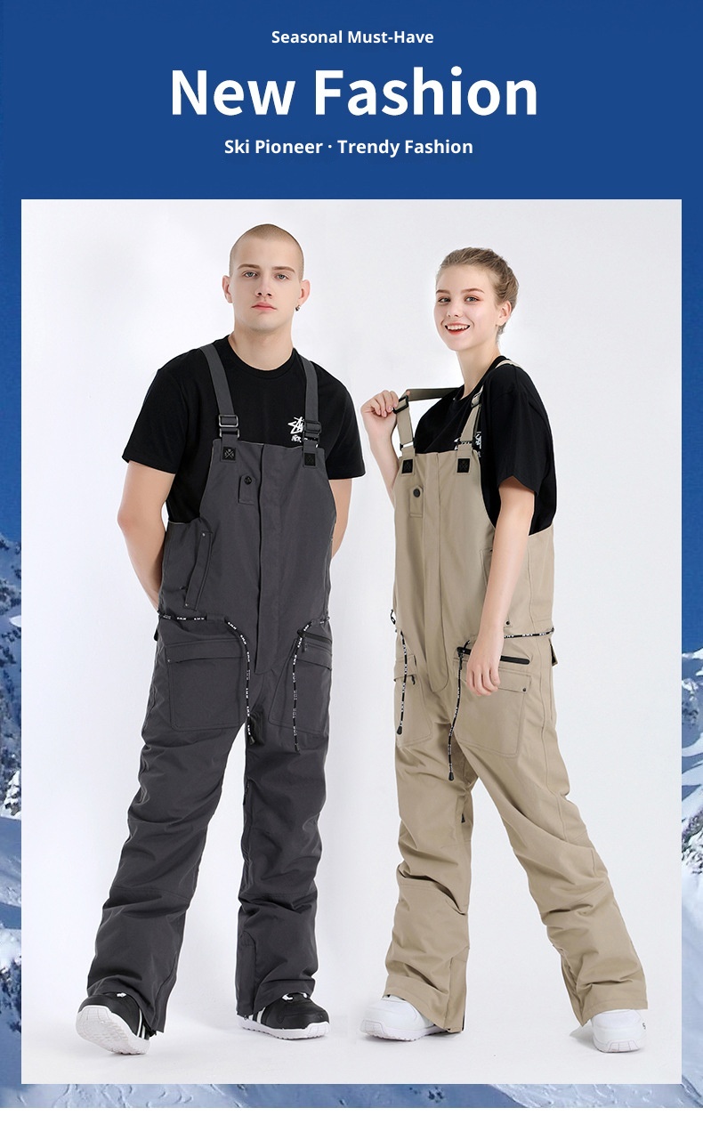 001 Erkek ve Kadın Tek Parça Sıcak Rüzgar Geçirmez Su Geçirmez Dış Mekan Ekipmanları Snowboard Kayak Takımı Kar Pantolonu_voghion.com