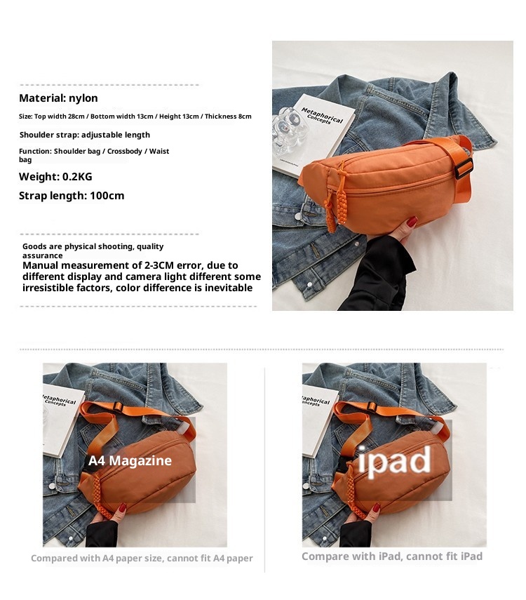 001 Phone Waist Simple Trendy Brand Men's Chest Japanese Style Lightweight Single Shoulder Small Backpack Women's Casual_voghion.com