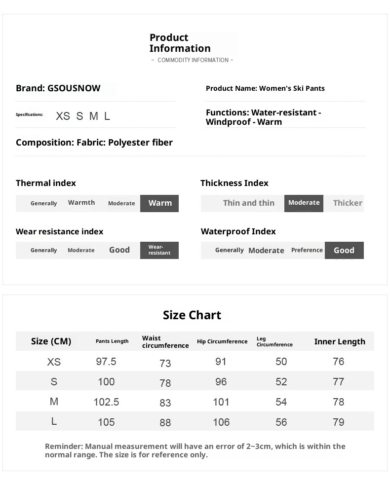 001 Gsousnow Damen-Skihose aus Denim, wind- und wasserdicht, schmal geschnitten, ideal für Reisen im Nordosten der USA, Winter, Outdoor, Snowboarden und Schneeschuhwandern._voghion.com