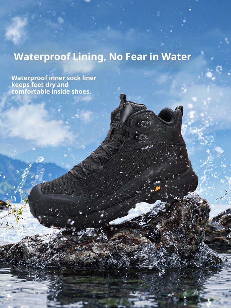 ShoeGlobe Hantu Waterproof For Men, Autumn Winter High-Top Breathable Shock-Absorbing Rain Boots, Outdoor Non-Slip Wear-Resistant_voghion.com