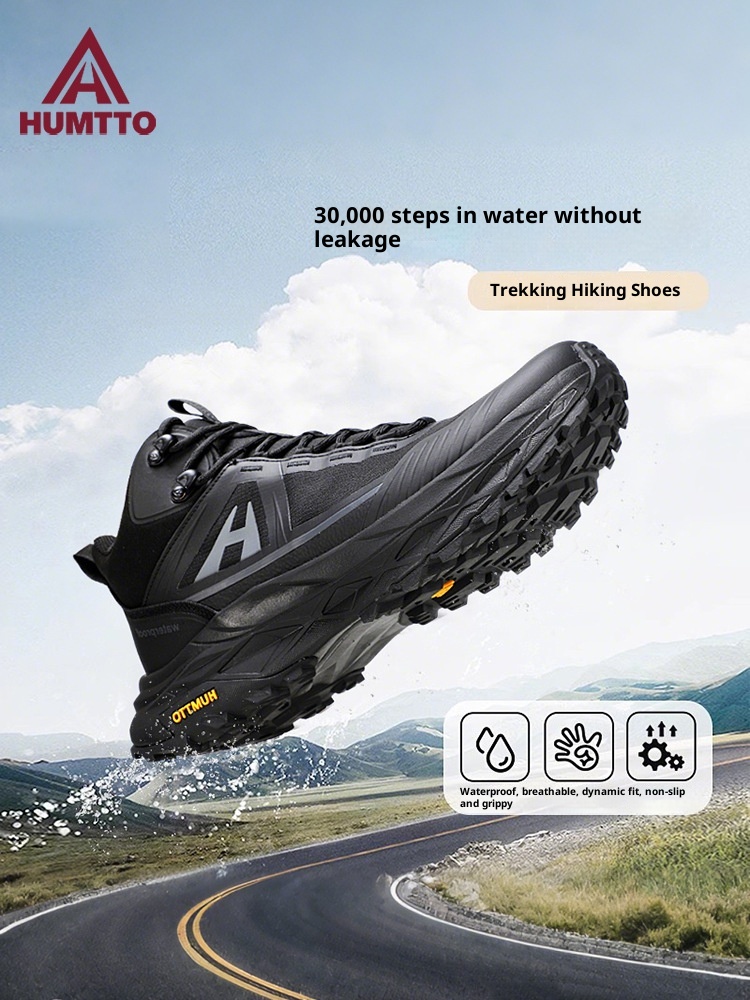 ShoeGlobe Hantu Regenstiefel für Herren, leichte, atmungsaktive, rutschfeste, abriebfeste und wasserdichte Herbstschuhe mit dicker Sohle für den Außenbereich_voghion.com