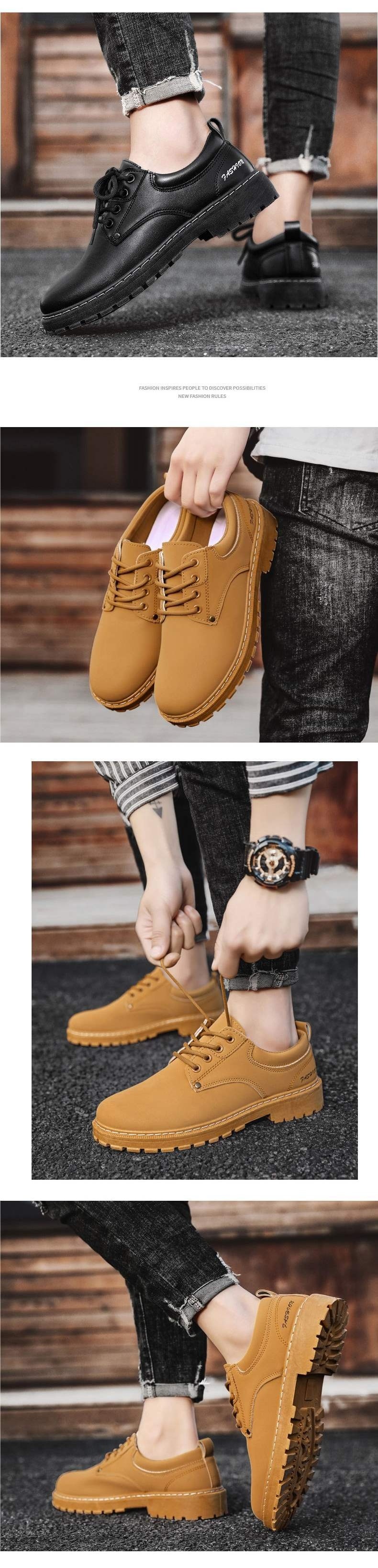 ShoeGlobe Men's 2025 New Spring And Autumn Sports Hiking Non-Slip Wear-Resistant Work Safety Waterproof Versatile Casual Shoes For_voghion.com