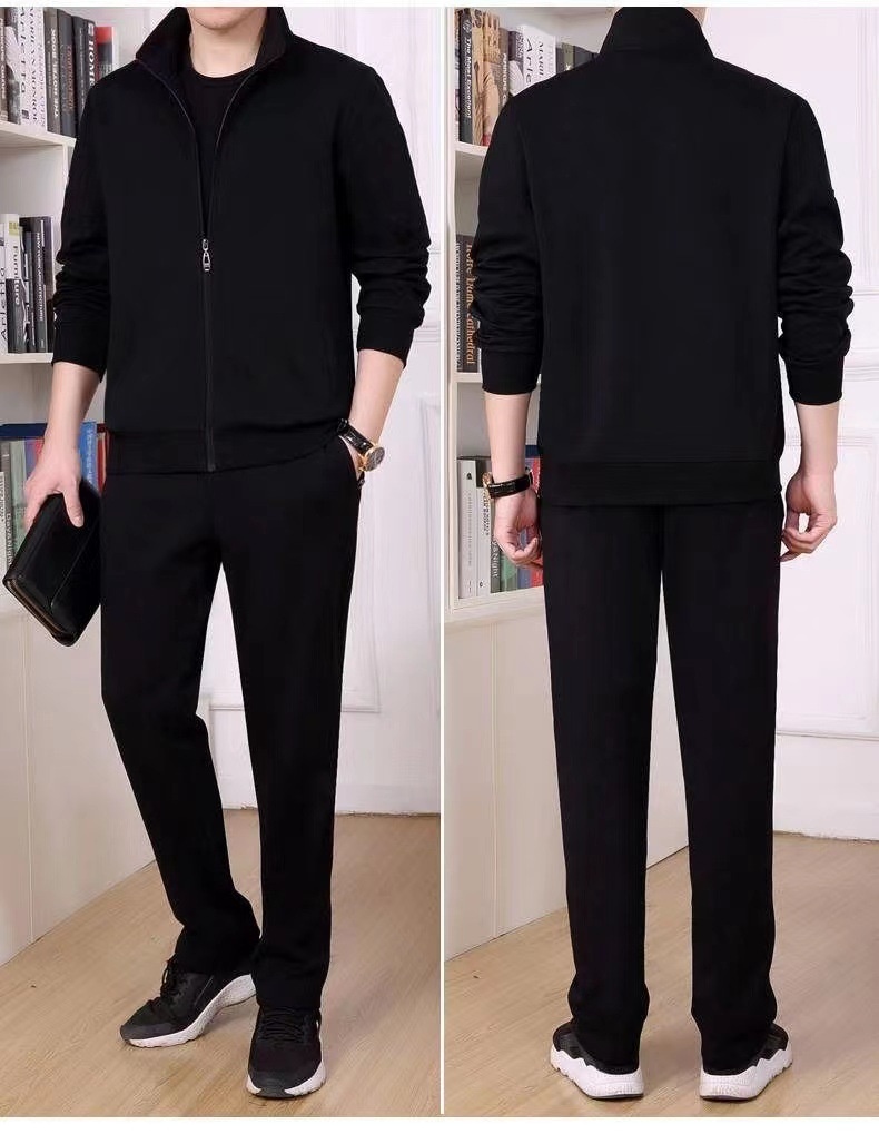 001 Felpa da uomo, tuta da corsa, casual, per giovani, da uomo, da esterno, per autunno e inverno, set da due pezzi per papà di mezza età_voghion.com