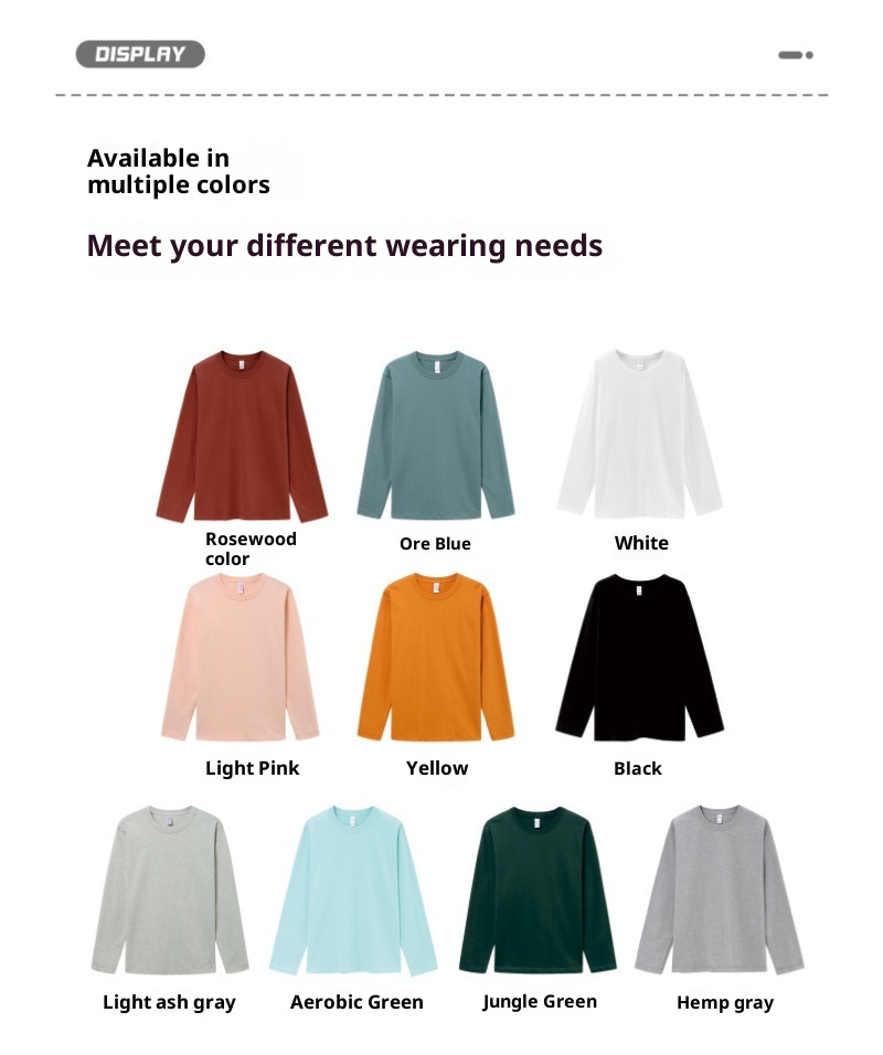 Maglietta a maniche lunghe bianca da uomo, 300 g, in puro cotone, semplice, spessa, non trasparente, strato di base, traspirante per la primavera e_voghion.com