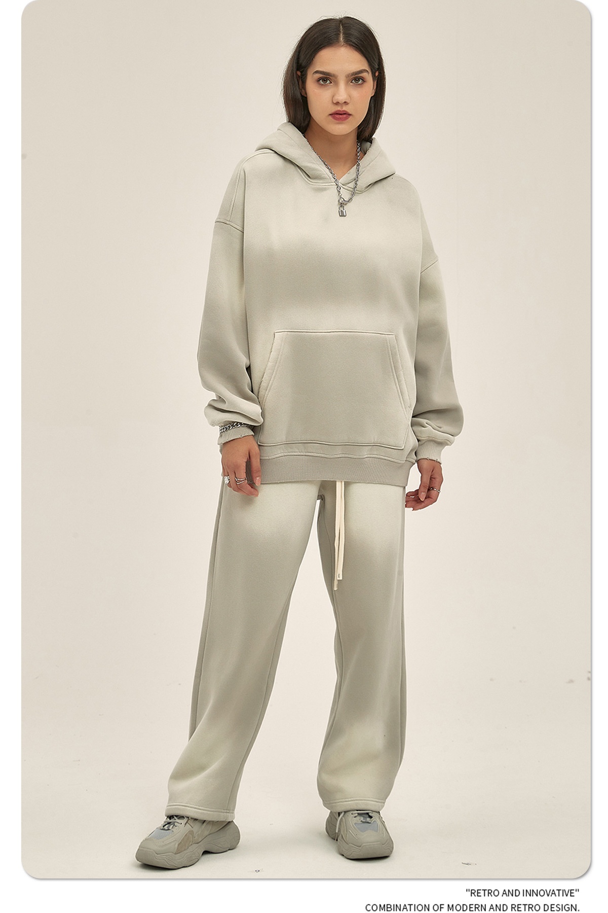 Abbigliamento da uomo ARTIE | Autunno Inverno 2025 Nuovo Colore Solido Foderato in Pile Ispessito 360g Tinto a Spruzzo Vintage Con Cappuccio_voghion.com