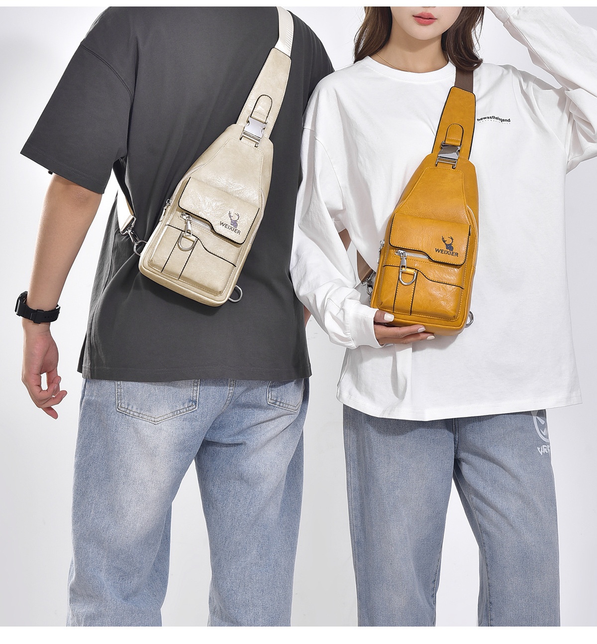 001 Cross-Border Chest Vintage Versatile Shoulder Large Capacity Waterproof Sling Bag, Crossbody For Men, High-End Men's Bag_voghion.com