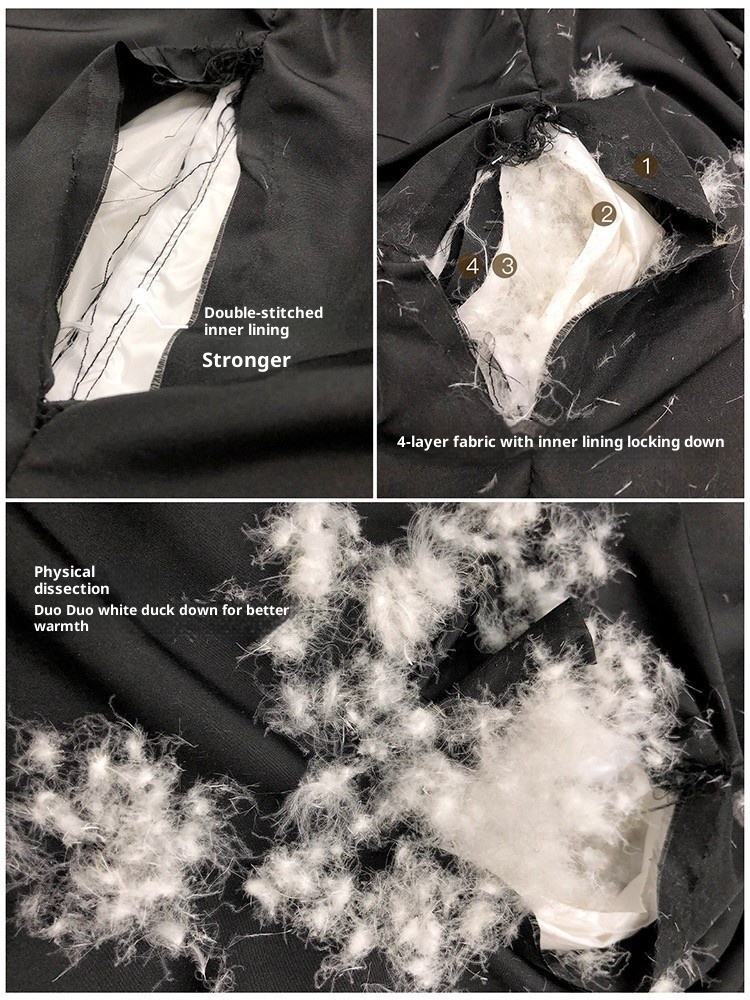 Doudoune ChicShe Zhongxi noire pour femme, extra longue, au-dessus du genou, épaisse, coupe ample, capuche amovible, nouveau modèle 2024._voghion.com