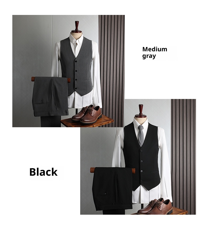 boy Spring New Men's Set Korean Style Slim Fit Fashion Wedding Groomsmen Business Professional Formal Suit_voghion.com