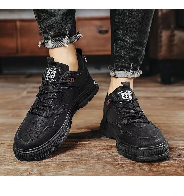 ShoeGlobe Spring Workwear Martin Boots Men's Waterproof Non-Slip Wear-Resistant Construction Site Sports Hiking Office Work Safety_voghion.com