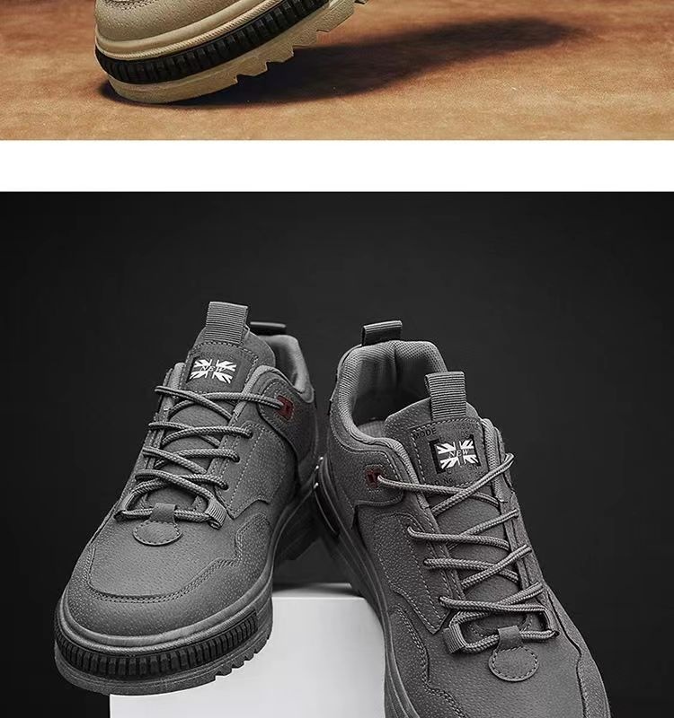 ShoeGlobe Spring Workwear Martin Boots Men's Waterproof Non-Slip Wear-Resistant Construction Site Sports Hiking Office Work Safety_voghion.com