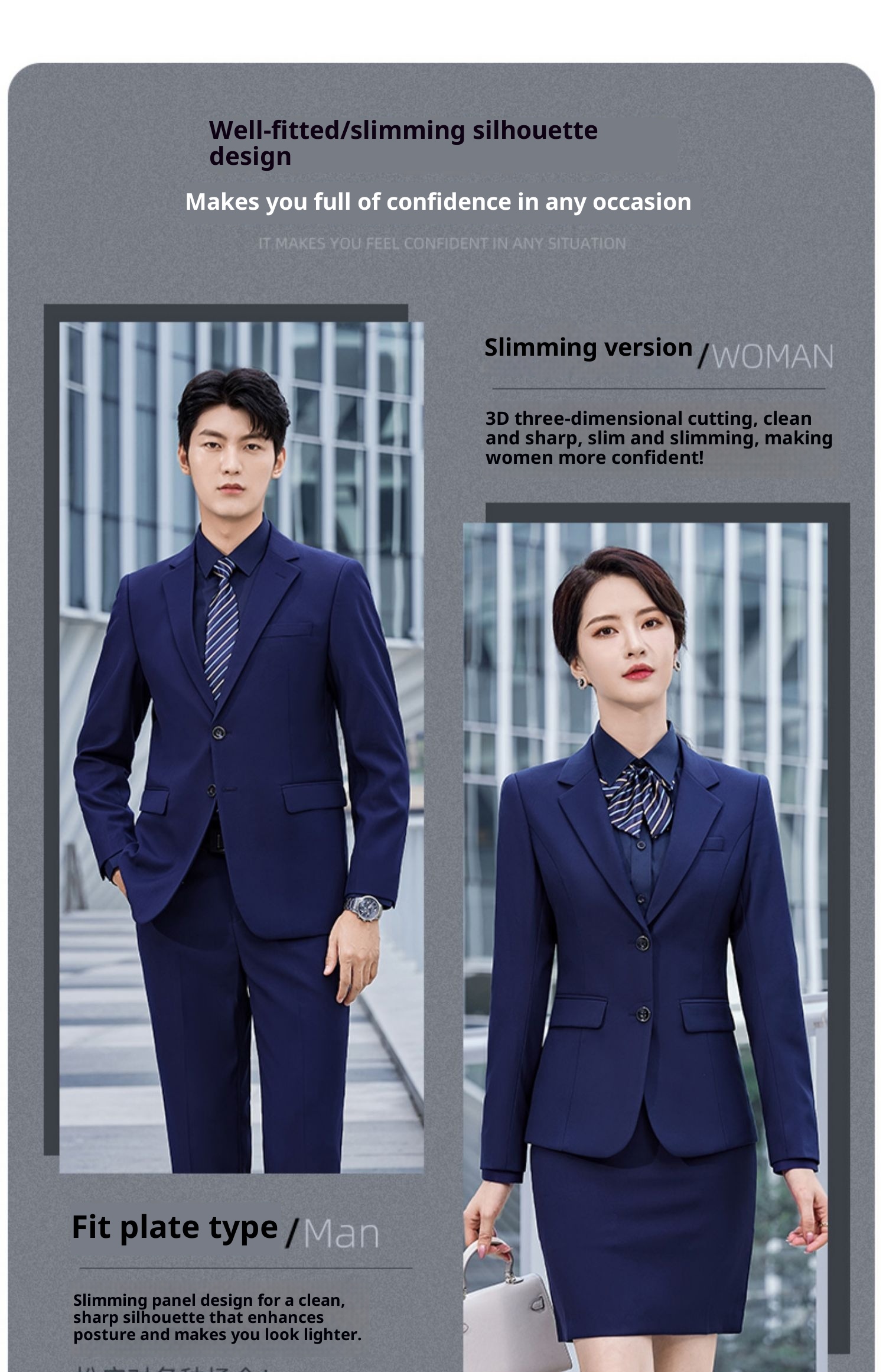 boy Unisex Black Suit Set Business Formal Workwear Gray Wholesale Men's Hot Sale_voghion.com