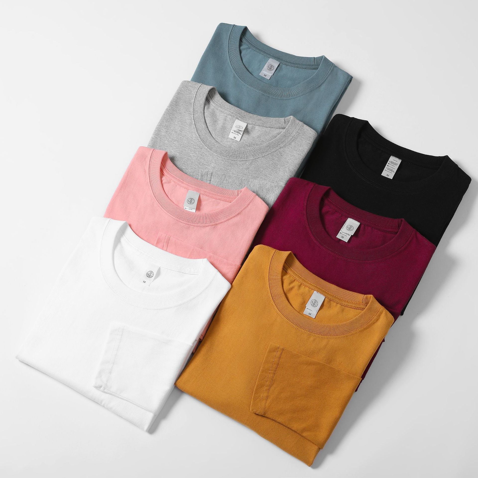 Maglietta a maniche lunghe bianca da uomo, 300 g, in puro cotone, semplice, spessa, non trasparente, strato di base, traspirante per la primavera e_voghion.com