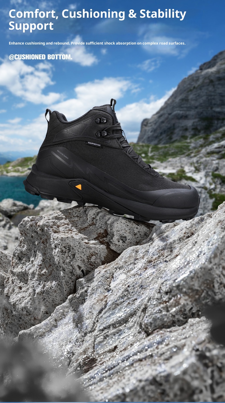 ShoeGlobe Hantu Waterproof For Men, Autumn Winter High-Top Breathable Shock-Absorbing Rain Boots, Outdoor Non-Slip Wear-Resistant_voghion.com