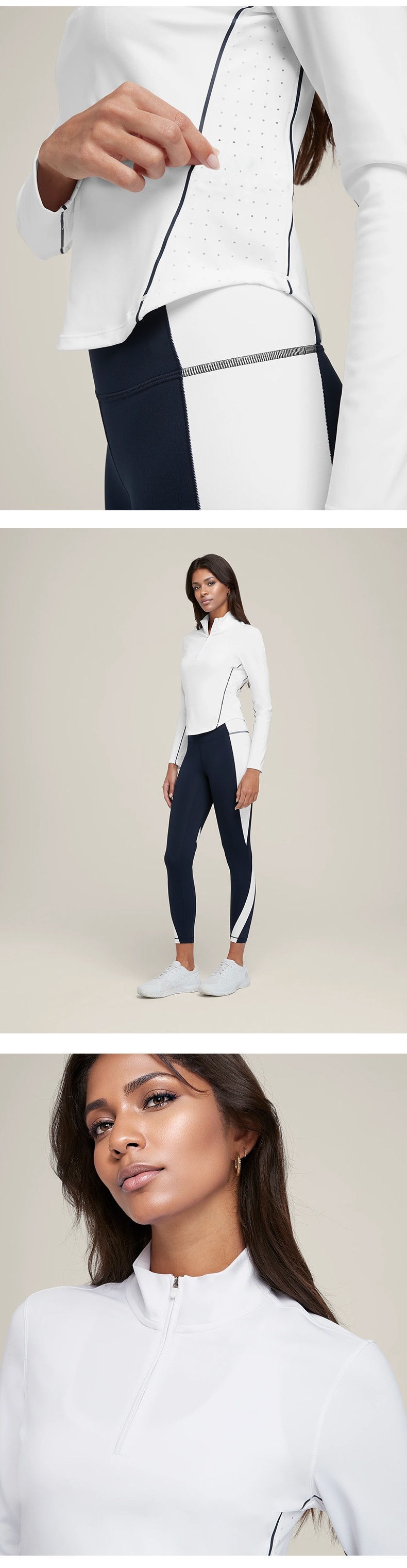 ActiveGo ActiveGo Nuovo stile europeo e americano per yoga da donna, top a maniche lunghe con mezza zip, aderente, ad asciugatura rapida, per la corsa all'aperto_voghion.com