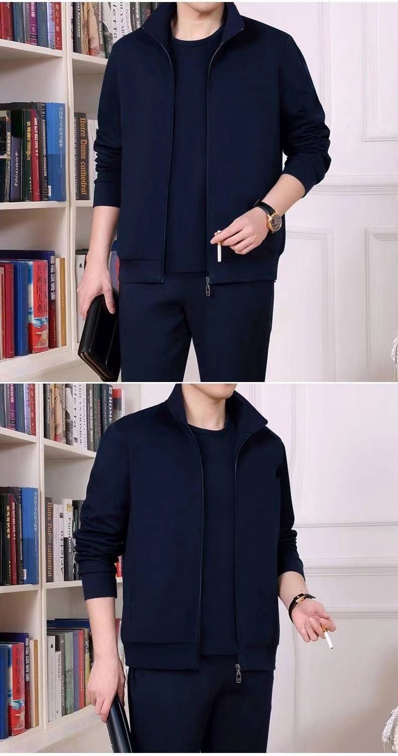 001 Felpa da uomo, tuta da corsa, casual, per giovani, da uomo, da esterno, per autunno e inverno, set da due pezzi per papà di mezza età_voghion.com