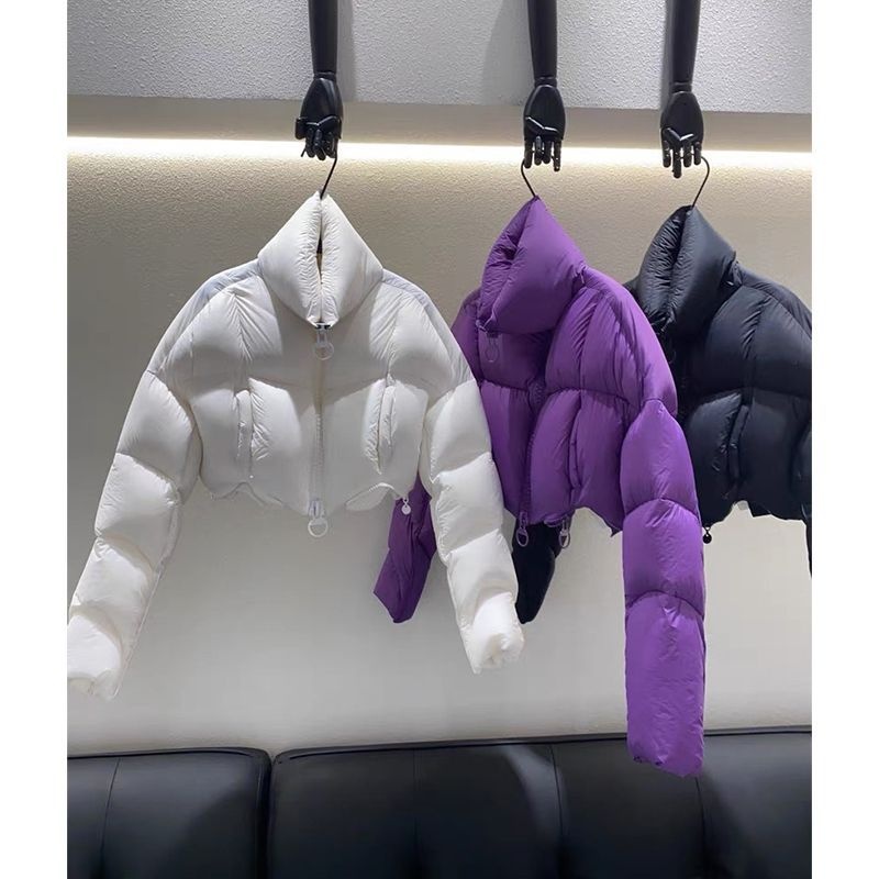 ChicShe Fashion Winter New Floral Roll Niche Designer Light Duck Short Thickened Down Jacket For Petite Women_voghion.com