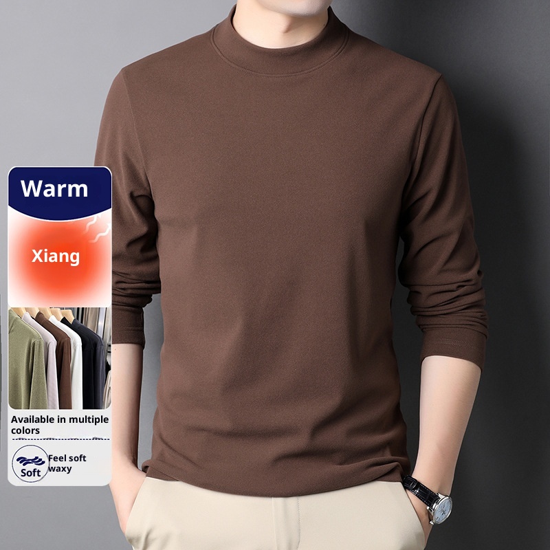 boy Boy Double-Sided Integrated Thermal Half-Turtleneck Sweatshirt For Men 2025 Autumn Winter New Self-Heating Warm Inner Layer_voghion.com
