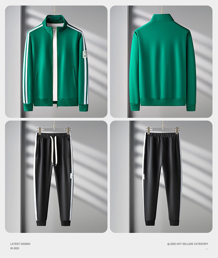 001 Sports Suit Spring And Autumn New Cardigan Sweatshirt Jacket Casual Men's Plus Size Factory Direct Sale_voghion.com