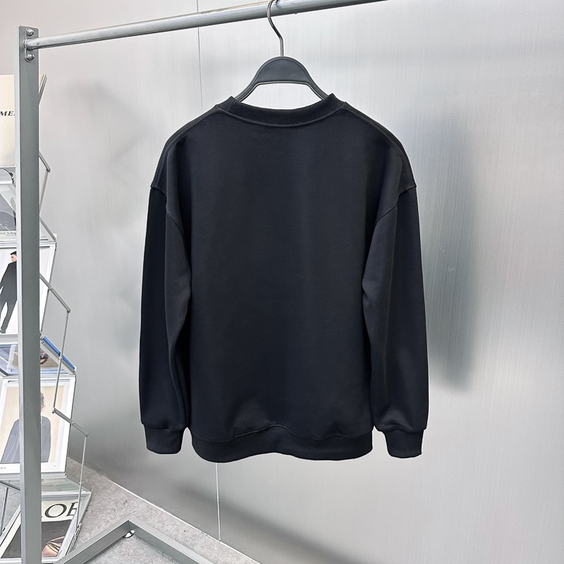 Pull homme à col rond noir en polaire, motif maison d'oiseau, style automne-hiver, tendance._voghion.com