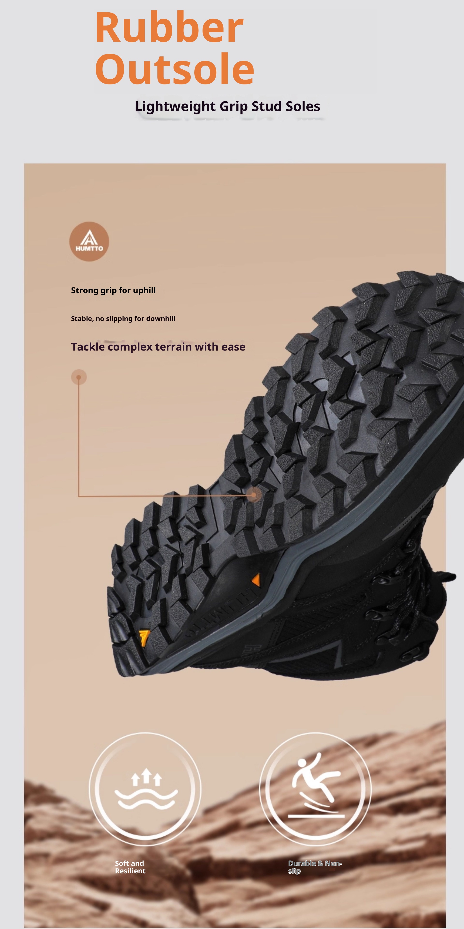 ShoeGlobe Hantu Waterproof Men's New Outdoor Non-Slip Shock Absorption Sports Rainproof Wear-Resistant Hiking Mountaineering_voghion.com