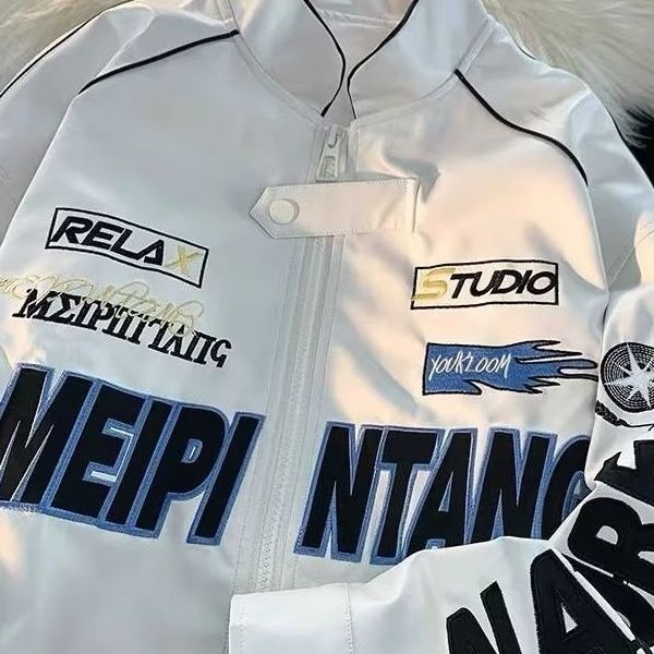 QFV507045555501<2 Veste bomber rétro américaine tendance en cuir PU pour homme, style baseball, printemps-automne._voghion.com