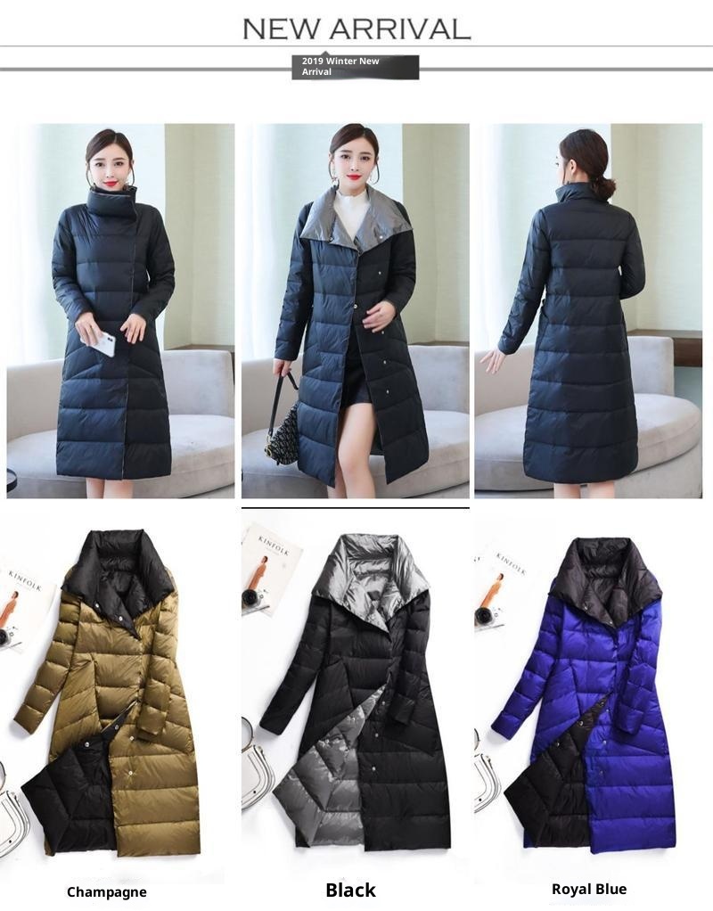 ChicShe Cross-Border Lightweight Down Jacket For Women, White Duck Down, 2024 Winter New Mid-Length Double-Sided Over-the-Knee_voghion.com