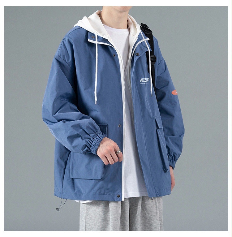 001 Herbstlicher zweiteiliger Herren-Windbreaker, lässiger Sportanzug mit lockerer Passform_voghion.com