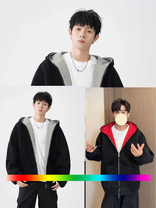 boy Boy American Style Casual Sweatshirt For Men And Women, Autumn New Trendy Loose Fit Versatile Color-Block Couple Hooded_voghion.com