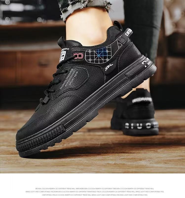 ShoeGlobe Spring Workwear Martin Boots Men's Waterproof Non-Slip Wear-Resistant Construction Site Sports Hiking Office Work Safety_voghion.com