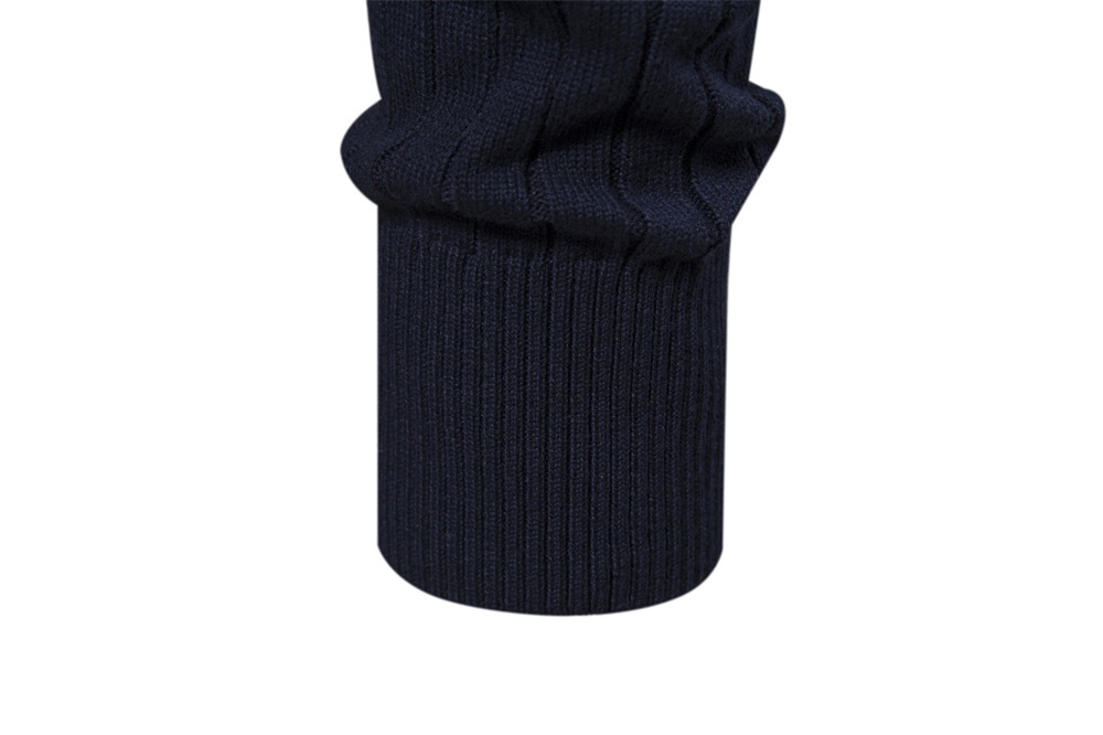 1 Autumn Winter New European Size Cross-Border Stand Collar Men's Half-Zip Solid Color Knitted High-Quality Export Sweater_voghion.com