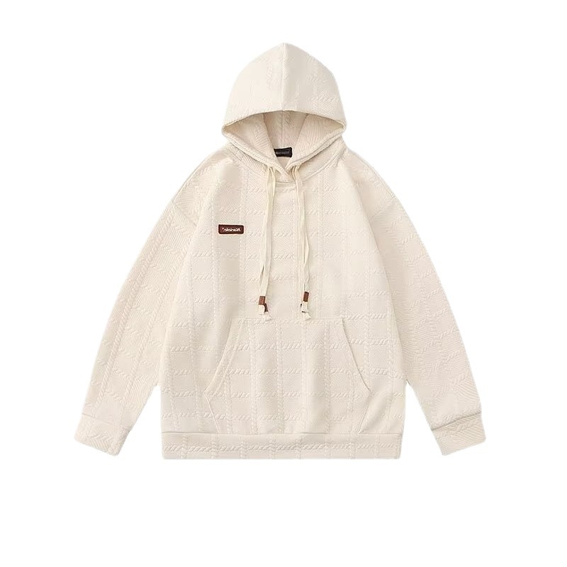 Felpa con cappuccio da uomo, stile primaverile, alla moda, tinta unita, pesante, a maniche lunghe, autunno e inverno_voghion.com