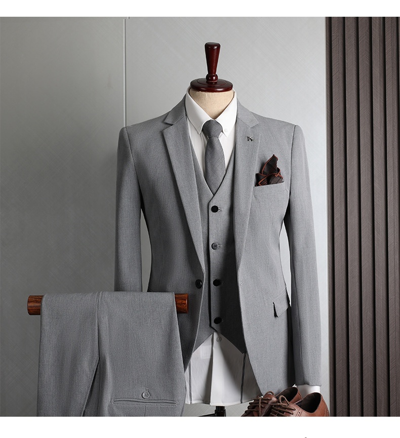 boy Spring New Men's Set Korean Style Slim Fit Fashion Wedding Groomsmen Business Professional Formal Suit_voghion.com