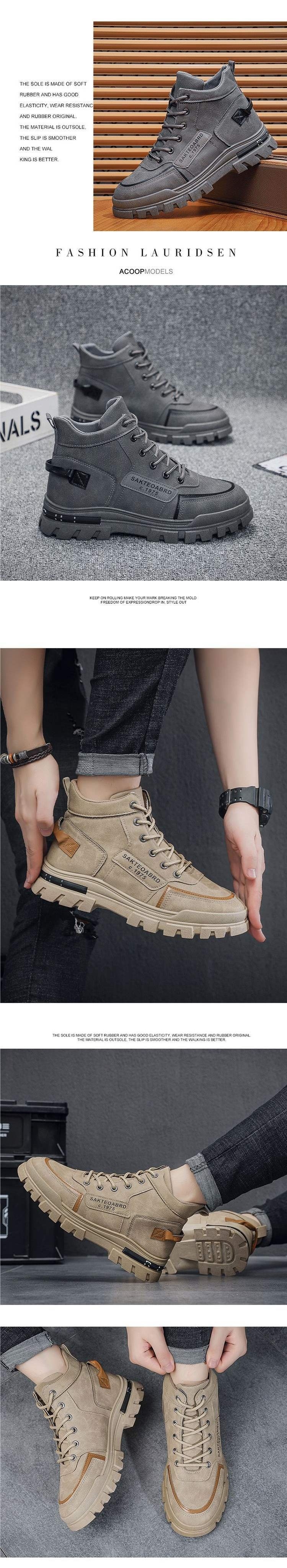 ShoeGlobe Scarpe da uomo autunnali quattro stagioni Dongdi impermeabili e resistenti all'usura, stivali da lavoro Martin da uomo, per escursionismo e attività all'aperto_voghion.com