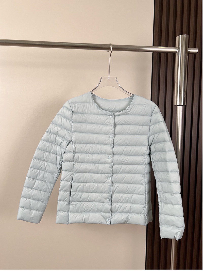 ChicShe Jiaxing Pinghu Down Jacket Short Long Sleeve Thin Collarless V-neck Lightweight Inner Liner Women U Home Same Style Base_voghion.com