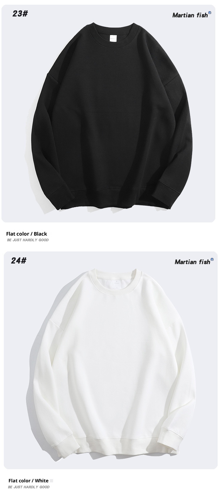 Sudadera unisex oversize de algodón saludable de 300 g, color liso, cuello redondo y hombros caídos. Ideal para padres e hijos._voghion.com