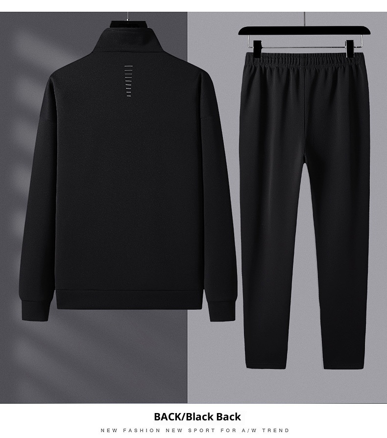 001 Men's Sweashir Spring And Auumn Trendy Plus Size Oversized Sand Collar Cardigan Two-Piece Spors Casual Ouerwear_voghion.com