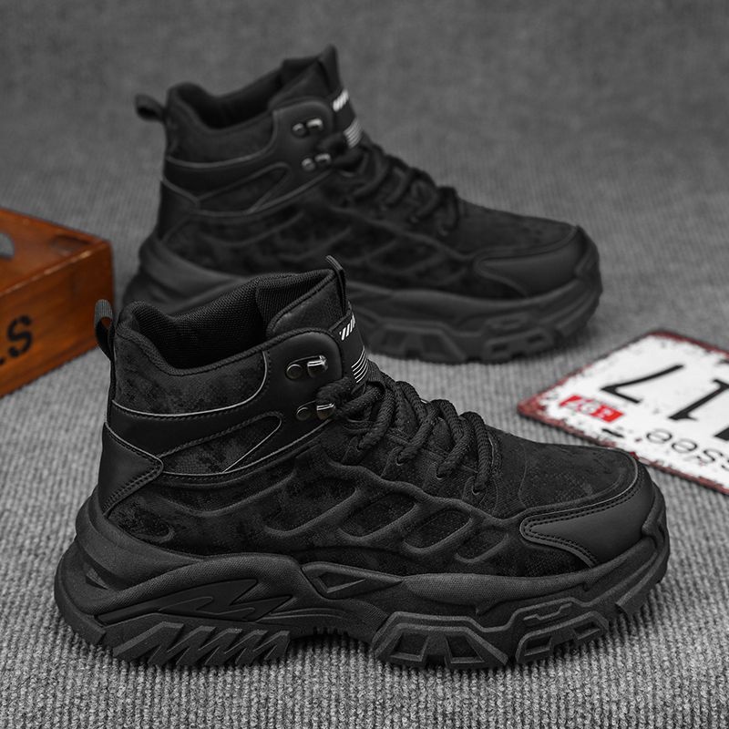 ShoeGlobe Men's Autumn New Outdoor Hiking Sports Waterproof Non-Slip Construction Work Military Style Safety Shoes_voghion.com