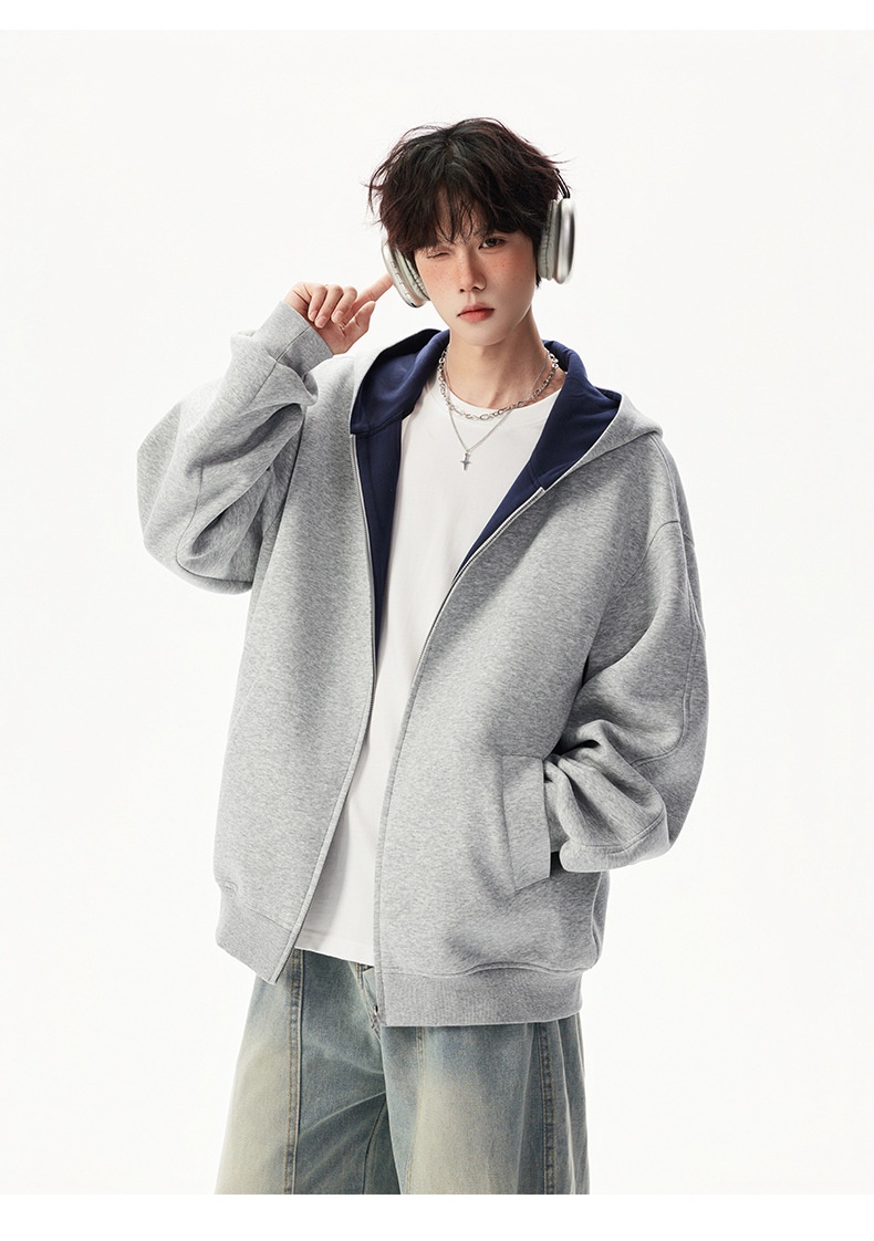 boy Boy American Style Casual Sweatshirt For Men And Women, Autumn New Trendy Loose Fit Versatile Color-Block Couple Hooded_voghion.com