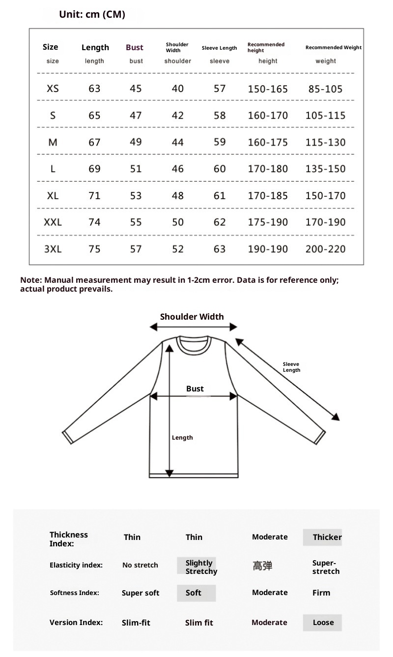 Maglietta a maniche lunghe bianca da uomo, 300 g, in puro cotone, semplice, spessa, non trasparente, strato di base, traspirante per la primavera e_voghion.com