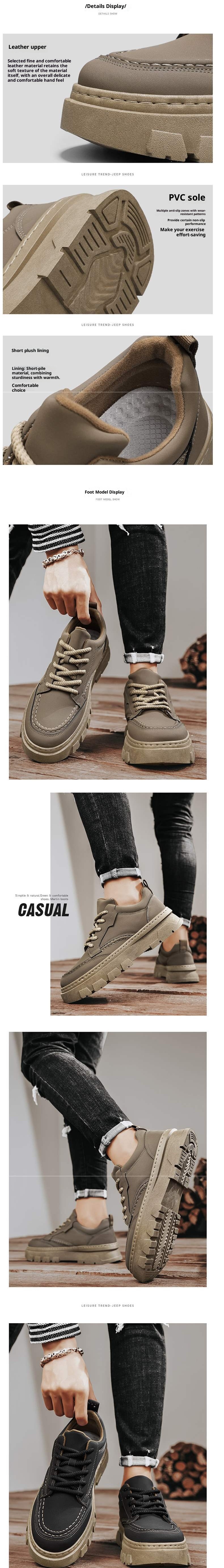 ShoeGlobe Herbst Wasserdichte, rutschfeste und abriebfeste Arbeitsschuhe für Herren, Freizeitschuhe mit dicker Sohle, Wanderschuhe, Martin-Stiefel_voghion.com