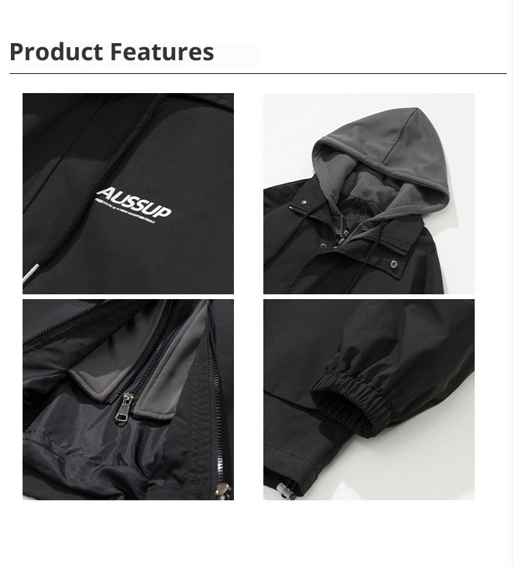 001 Herbstlicher zweiteiliger Herren-Windbreaker, lässiger Sportanzug mit lockerer Passform_voghion.com