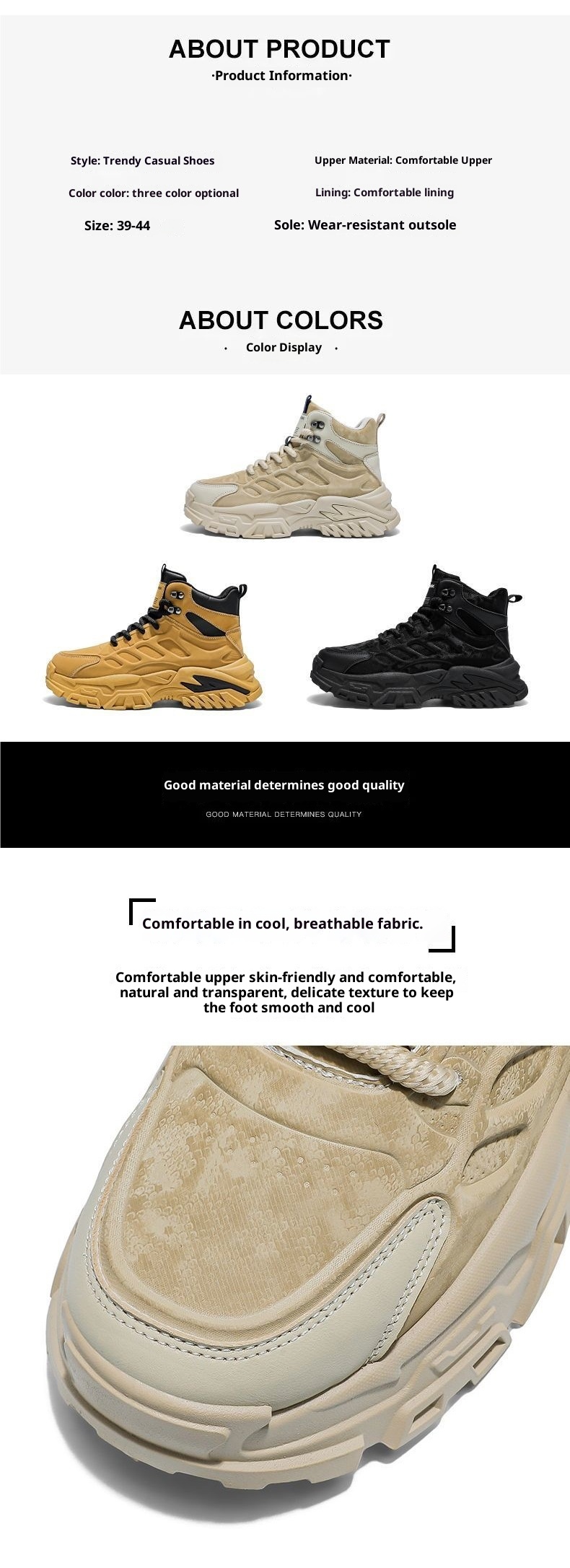 ShoeGlobe Men's Autumn New Outdoor Hiking Sports Waterproof Non-Slip Construction Work Military Style Safety Shoes_voghion.com