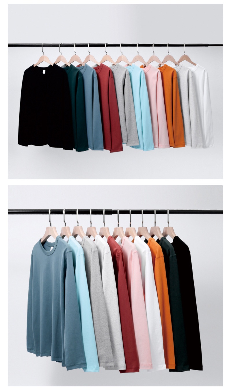 Maglietta a maniche lunghe bianca da uomo, 300 g, in puro cotone, semplice, spessa, non trasparente, strato di base, traspirante per la primavera e_voghion.com