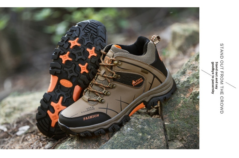 ShoeGlobe 2024 New Hiking For Men, Autumn Outdoor Shoes, Non-Slip, Wear-Resistant, Thick-Soled, Waterproof Travel Shoes_voghion.com