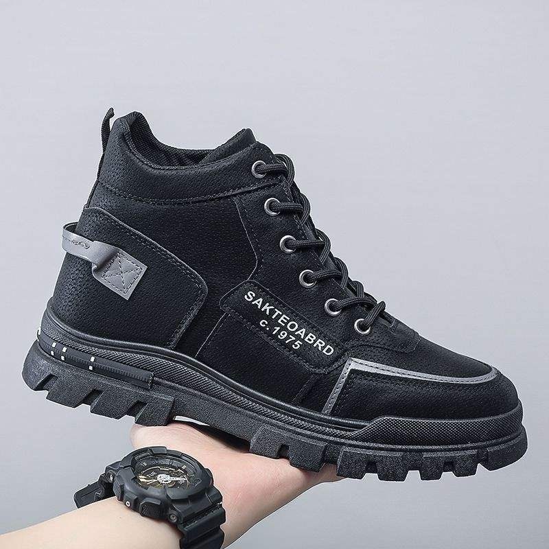 Chaussures de sécurité imperméables et résistantes à l'usure ShoeGlobe pour hommes, automne-hiver, style Dongdi, idéales pour la randonnée, le sport et le travail en extérieur (type Martin Boots)._voghion.com