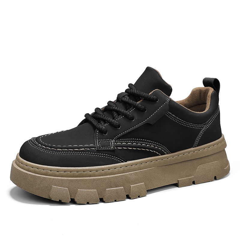 ShoeGlobe Herbst Wasserdichte, rutschfeste und abriebfeste Arbeitsschuhe für Herren, Freizeitschuhe mit dicker Sohle, Wanderschuhe, Martin-Stiefel_voghion.com