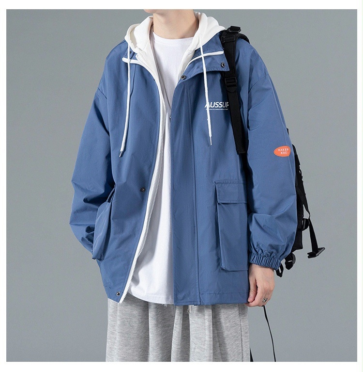 001 Herbstlicher zweiteiliger Herren-Windbreaker, lässiger Sportanzug mit lockerer Passform_voghion.com