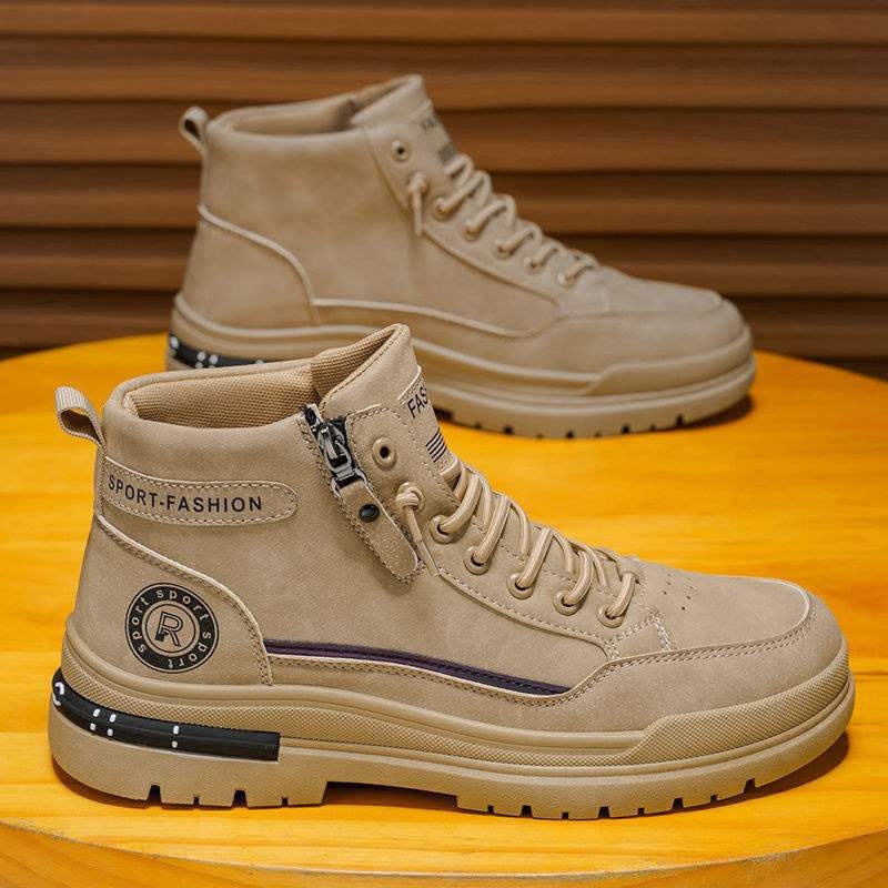 ShoeGlobe Stivali da uomo Martin High Top, stile britannico retrò, impermeabili, antiscivolo, da lavoro e da escursionismo all'aperto_voghion.com